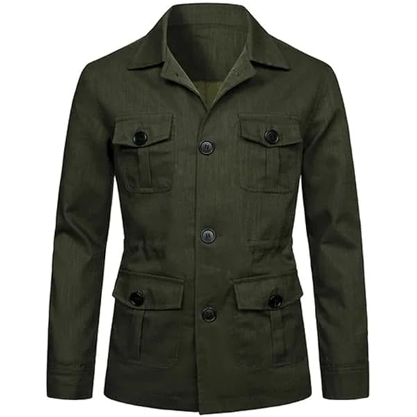 Men's Vintage Blazers Casual Long Sleeve Button Down Linen Jacket